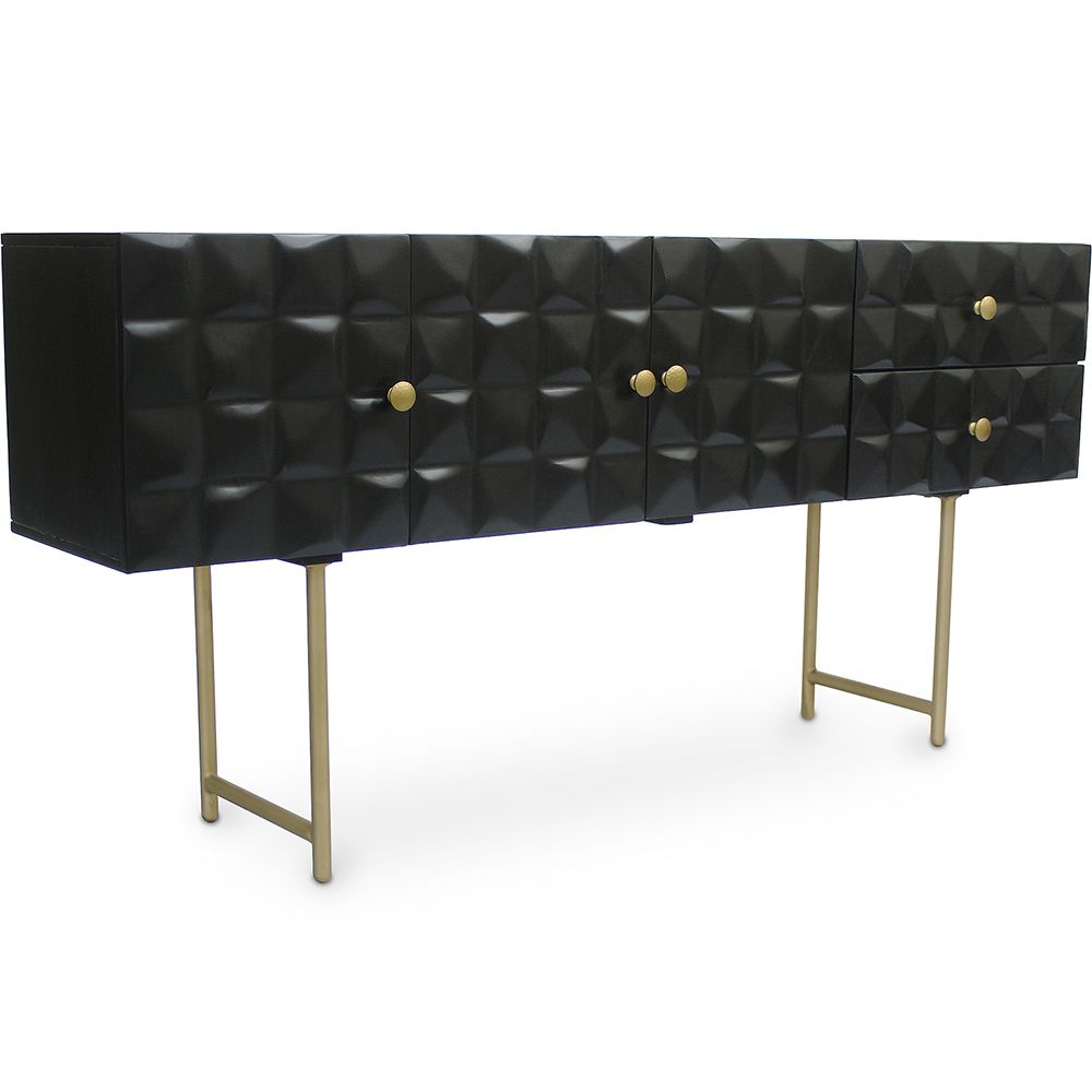 Consolle in Legno - Credenza in stile Vintage - Nero - Fros
