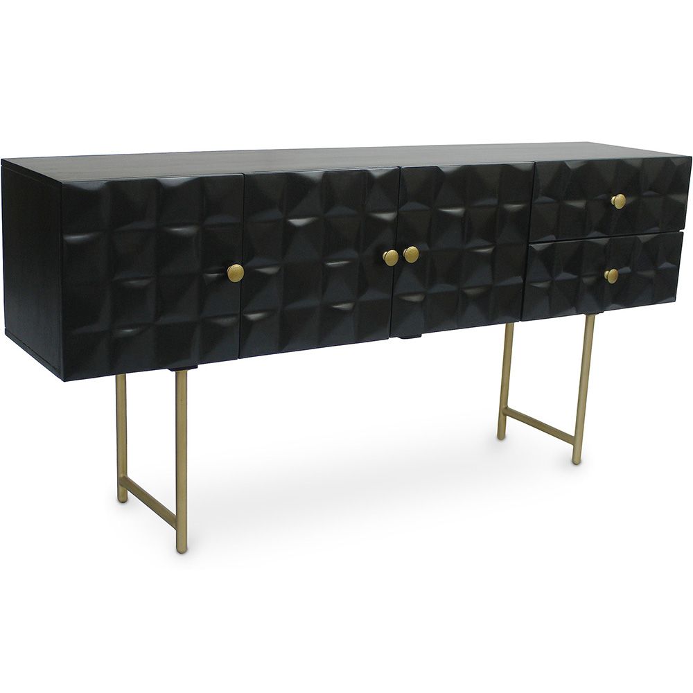 Consolle in Legno - Credenza in stile Vintage - Nero - Fros