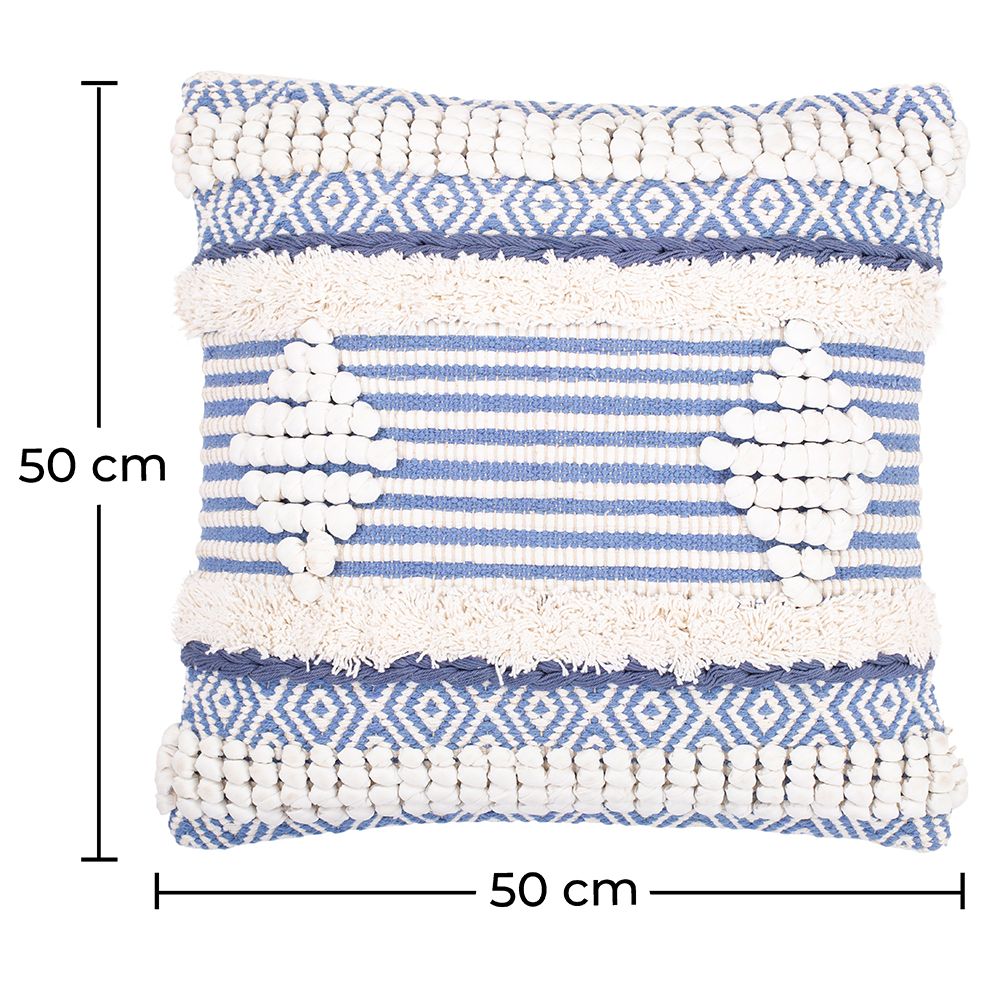 Cuscino Quadrato di Cotone in Stile Boho Bali fodera + imbottitura - Luna