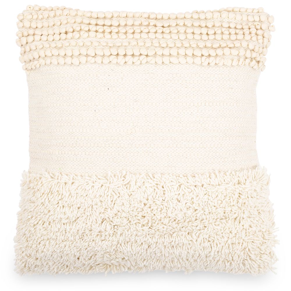 Cuscino Quadrato in Stile Boho Bali, Lana e Cotone fodera + imbottitura - Margaret