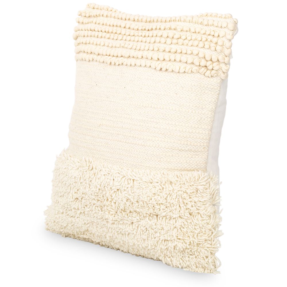 Cuscino Quadrato in Stile Boho Bali, Lana e Cotone fodera + imbottitura - Margaret