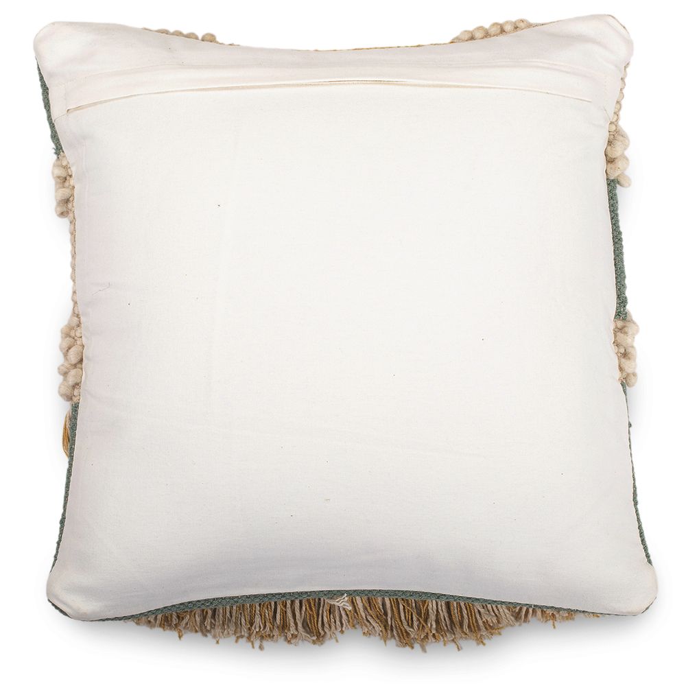 Cuscino Quadrato in Stile Boho Bali, Lana e Cotone fodera + imbottitura - Metsal