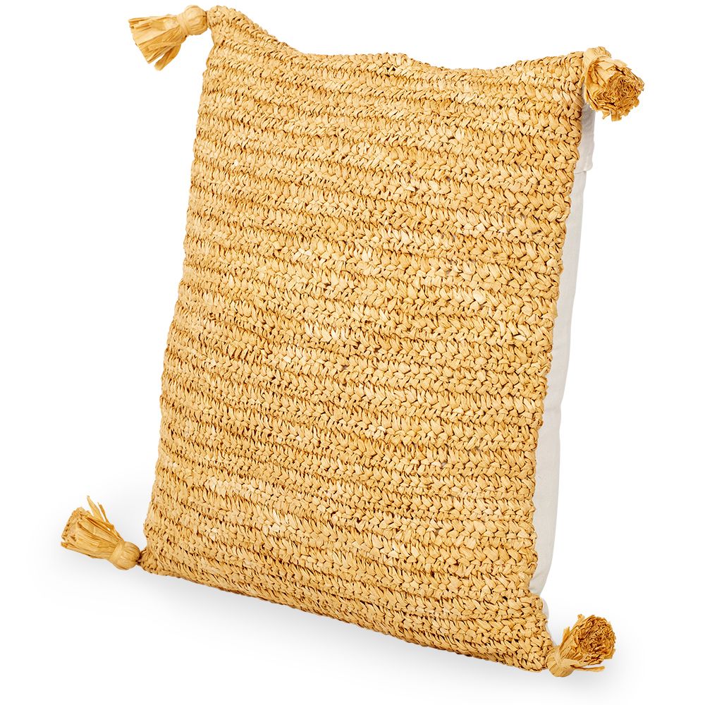 Federa per cuscino Carol 100% Rafia - Stile Rustico - 50x50 cm fodera + imbottitura