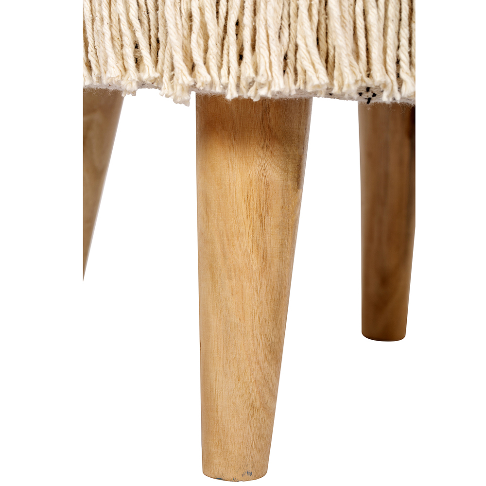 Sgabello Imbottito Stile Boho Bali in Legno - Rivestimento di Cotone - Joan Bali