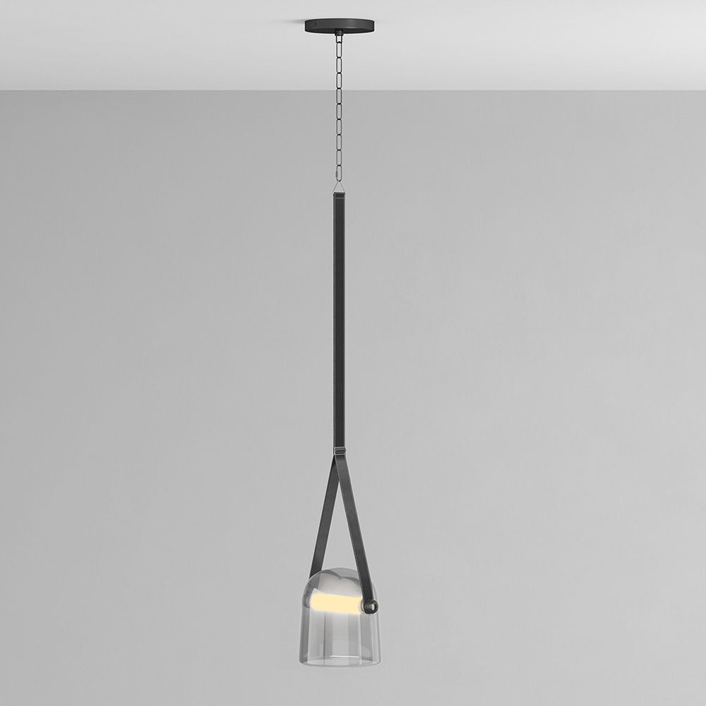 Lampada da soffitto a LED in vetro fumè, design moderno - Nam