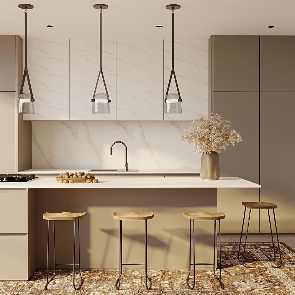 Lampada da soffitto a LED in vetro fumè, design moderno - Nam