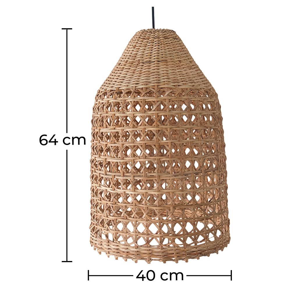 Lampadario in Rattan Naturale Boho Bali - Grau