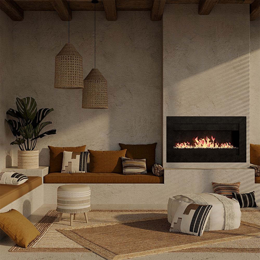 Lampadario in Rattan Naturale Boho Bali - Grau