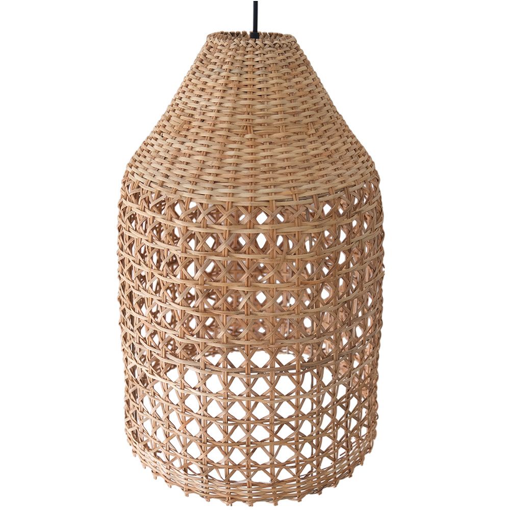 Lampadario in Rattan Naturale Boho Bali - Grau
