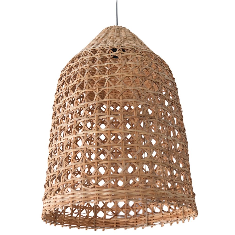 Lampadario in Rattan Naturale Boho Bali - Grau