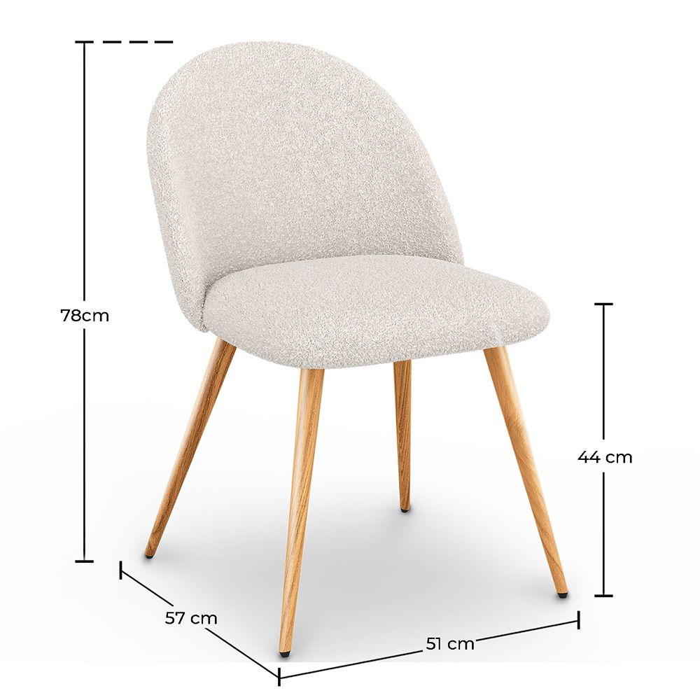 Set Tavolo da Pranzo Hairpin 150x90 & 6 Sedie Imbottite in Bouclé - Bennett