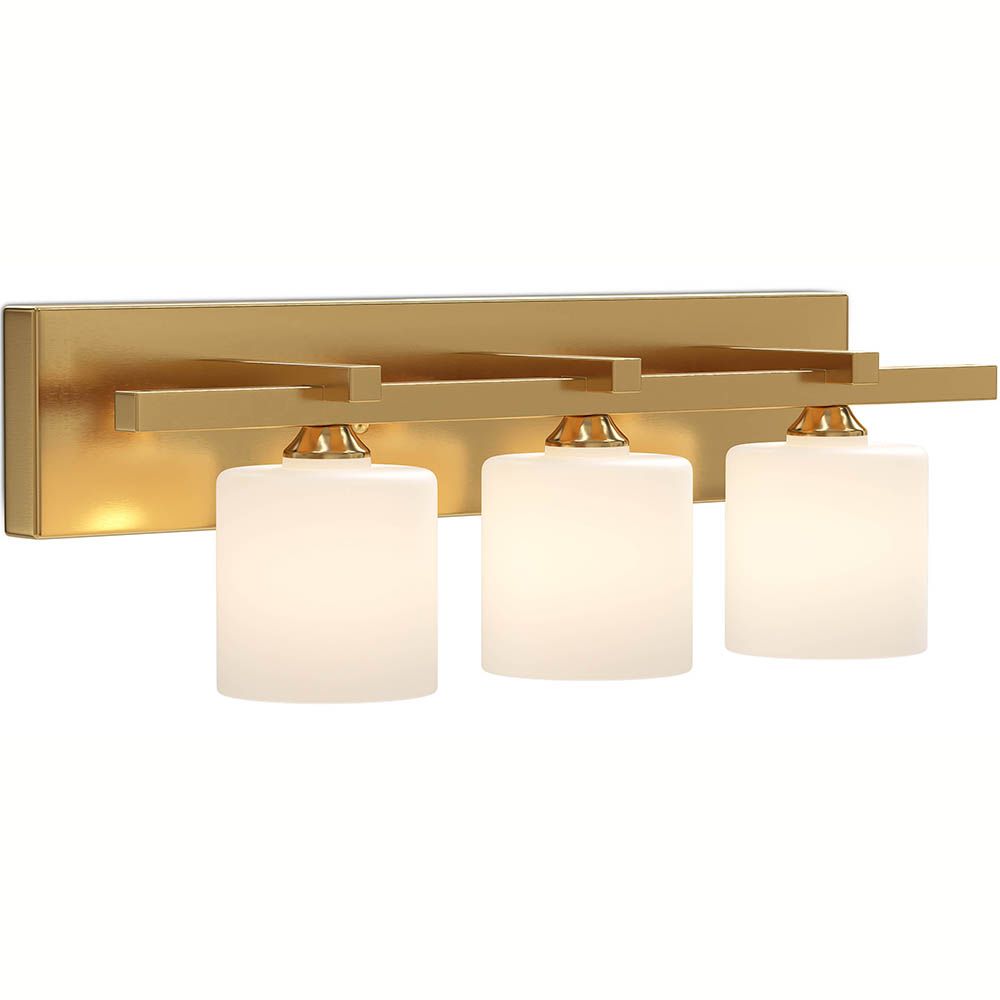  Lampada da parete dorata invecchiata - Applique a 3 luci - Senda