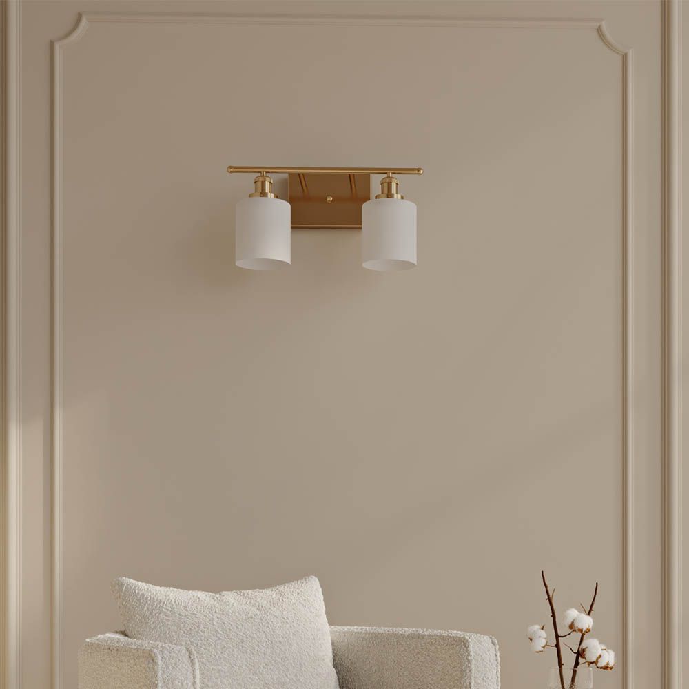 Lampada da Parete Dorata Invecchiata - Applique a 2 Luci - Jhana