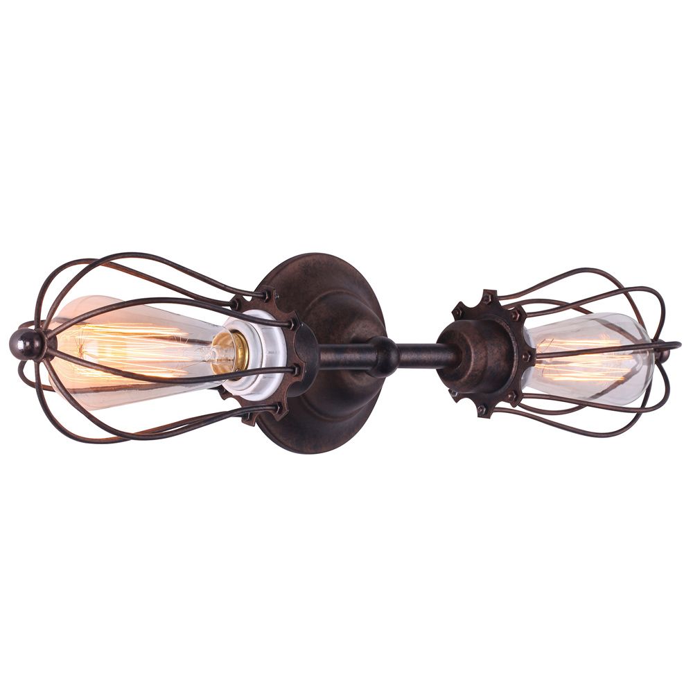 Lampadario da parete Edison a Gabbia - Acciaio di carbonio