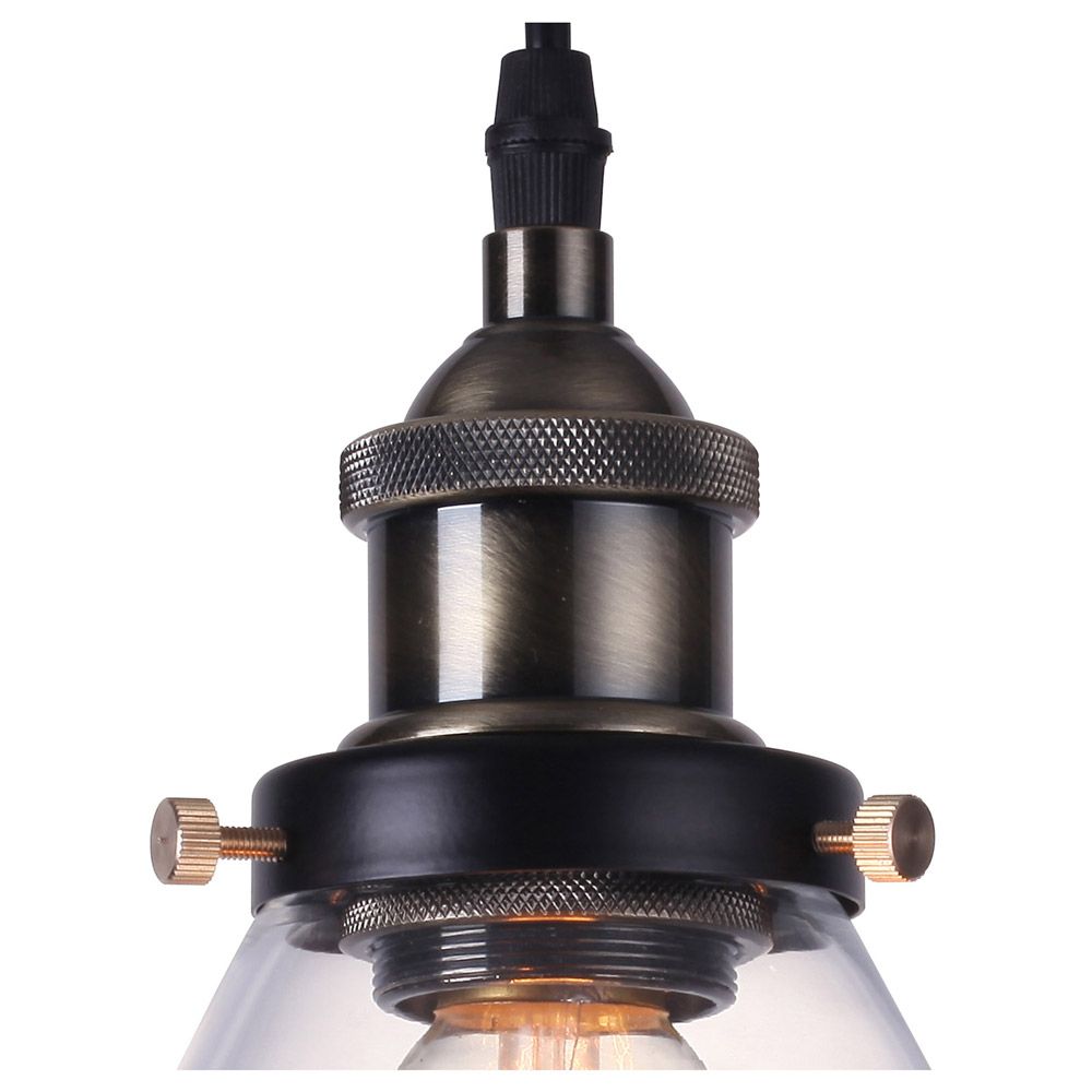 Lampadario Edison con paralume piccolo di cristallo - Acciaio di carbonio