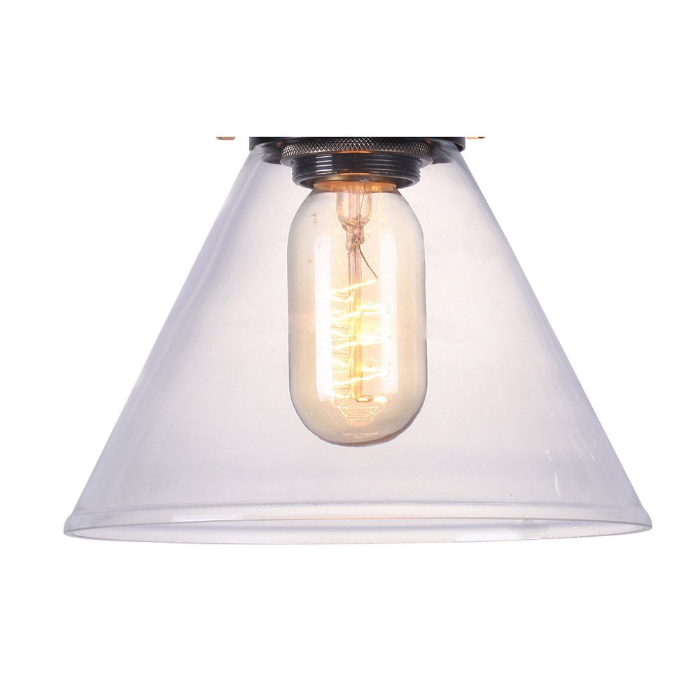 Lampadario Edison con paralume piccolo di cristallo - Acciaio di carbonio