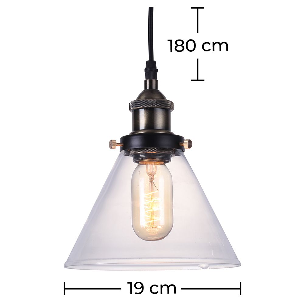 Lampadario Edison con paralume piccolo di cristallo - Acciaio di carbonio