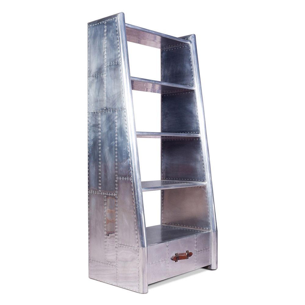 Scaffale in Metallo con Cassetto - Stile Aviatore - 4 Ripiani - Zack