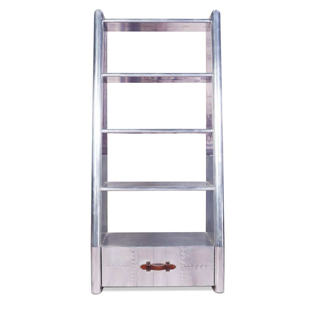 Scaffale in Metallo con Cassetto - Stile Aviatore - 4 Ripiani - Zack
